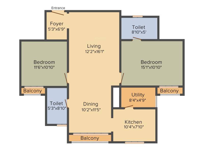 Sobha Heritage (2BHK+2T (1,304 sq ft) 1304 sq ft)