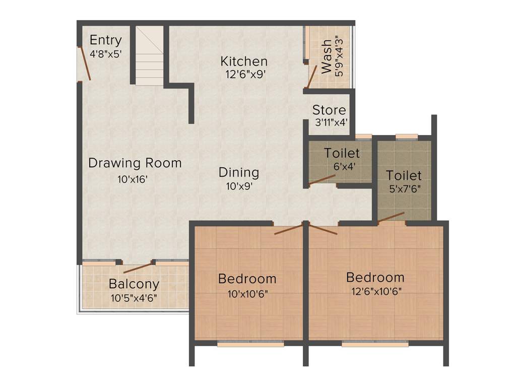 Popular Paradise (3BHK+3T (1,890 sq ft) 1890 sq ft)