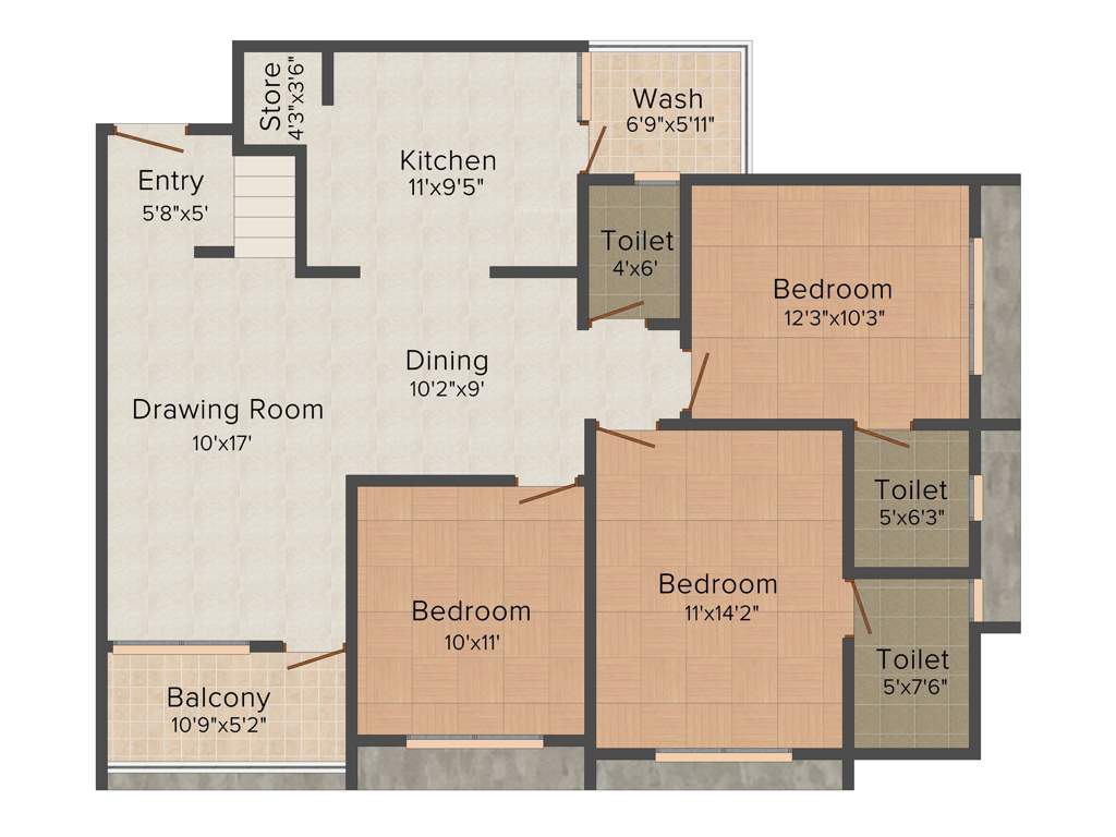Popular Paradise (4BHK+4T (2,475 sq ft) 2475 sq ft)