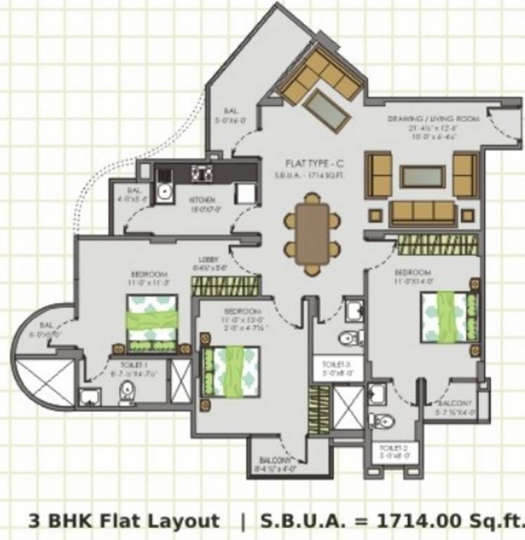 Unique Maverick (3BHK+3T (1,714 sq ft) 1714 sq ft) Unique Maverick (3BHK+3T (1,714 sq ft) 1714 sq ft)