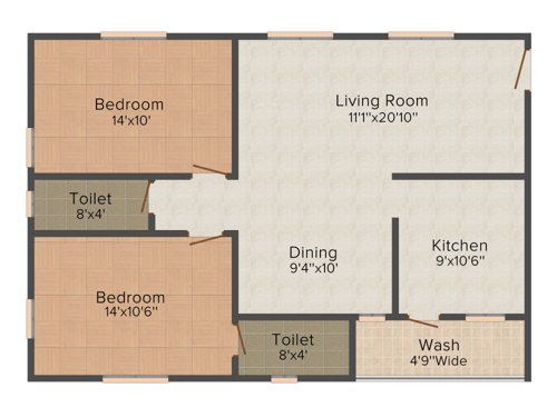 Anusha Abodes (2BHK+2T (1,218 sq ft) 1218 sq ft)