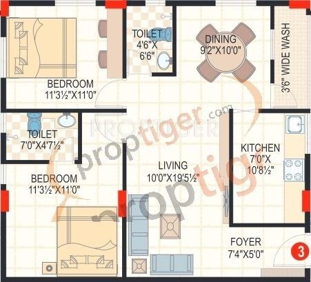 Cecon Manor (2BHK+2T (1,000 sq ft) 1000 sq ft)