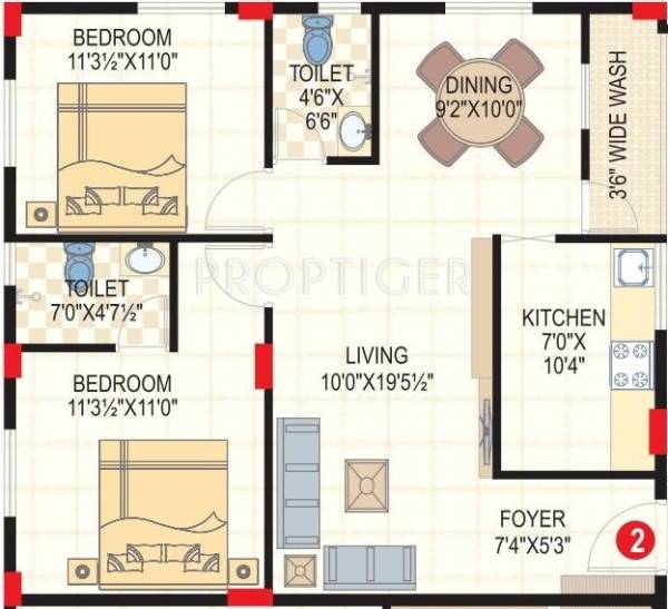 Cecon Manor (2BHK+2T (1,000 sq ft) 1000 sq ft)