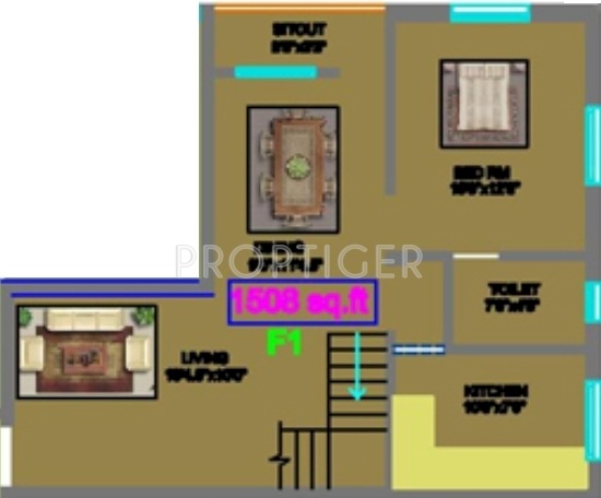 UM Gokulam Phase 2 (3BHK+3T (1,508 sq ft) 1508 sq ft)