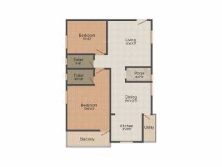 Aryamitra Aerium (2BHK+2T (1,305 sq ft) + Pooja Room 1305 sq ft) Aryamitra Aerium (2BHK+2T (1,305 sq ft) + Pooja Room 1305 sq ft)