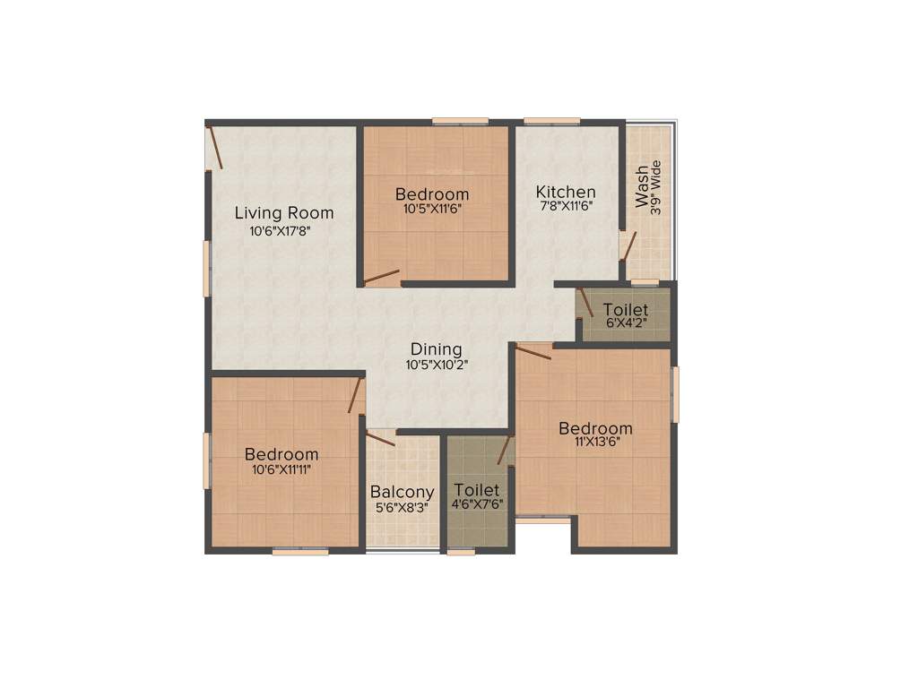 EAPL Sri Tirumala Flora (3BHK+2T (1,449 sq ft) 1449 sq ft)