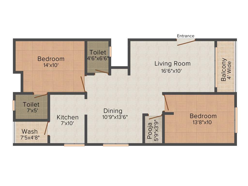 Shriya Sk Wonders (2BHK+2T (1,203 sq ft) + Pooja Room 1203 sq ft)