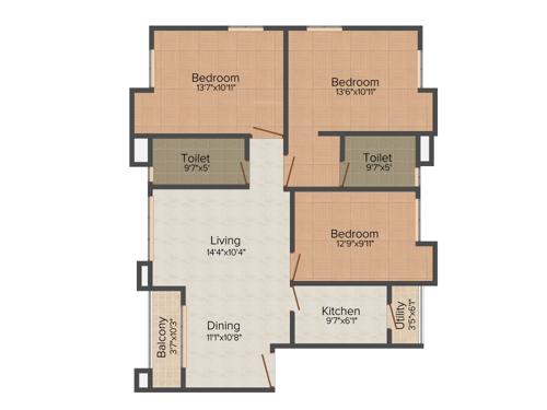 Belani Unicorn (3BHK+2T (1,426 sq ft) 1426 sq ft)