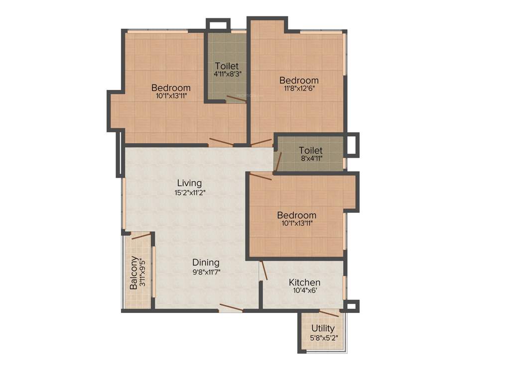 Belani Unicorn (3BHK+3T (1,465 sq ft) 1465 sq ft)