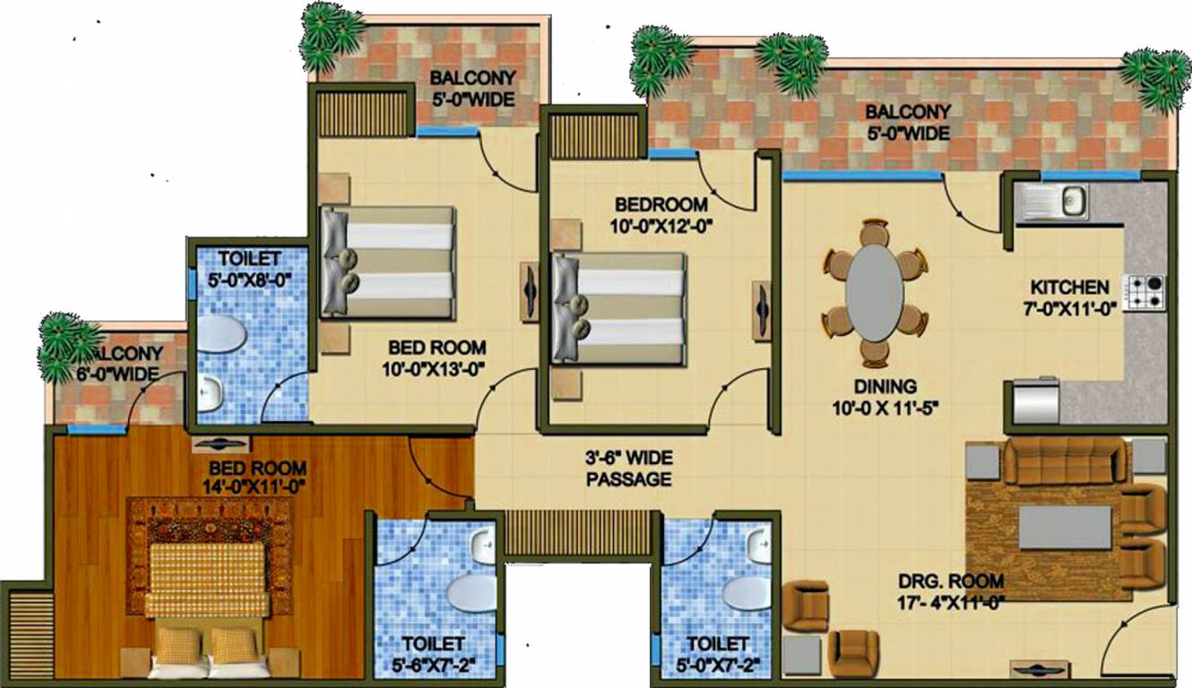 Supertech The Romano (3BHK+3T (1,705 sq ft) 1705 sq ft) Supertech The Romano (3BHK+3T (1,705 sq ft) 1705 sq ft)