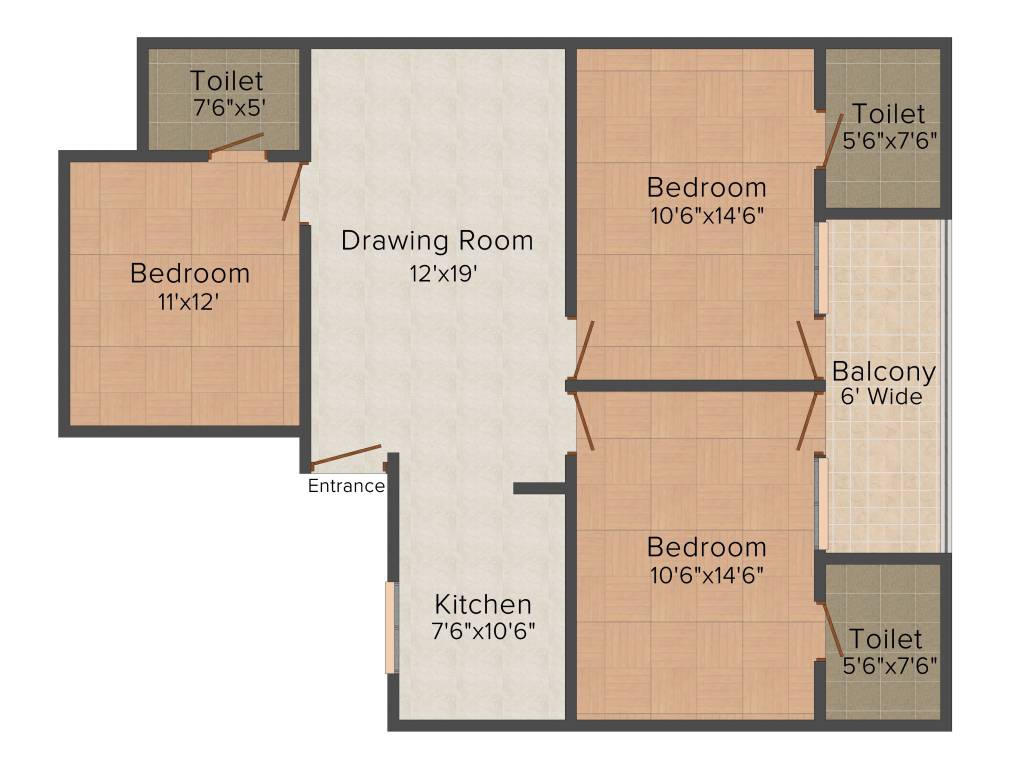 Ompee Dream Homes (3BHK+3T (1,200 sq ft) 1200 sq ft)