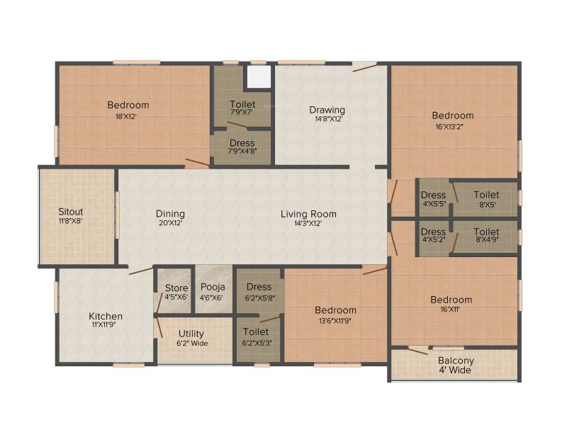 Sikhara Bliss (4BHK+4T (2,875 sq ft) + Pooja Room 2875 sq ft)