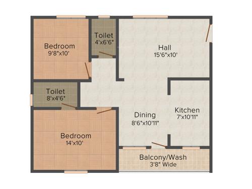 Tripura Manor (2BHK+2T (1,050 sq ft) 1050 sq ft)
