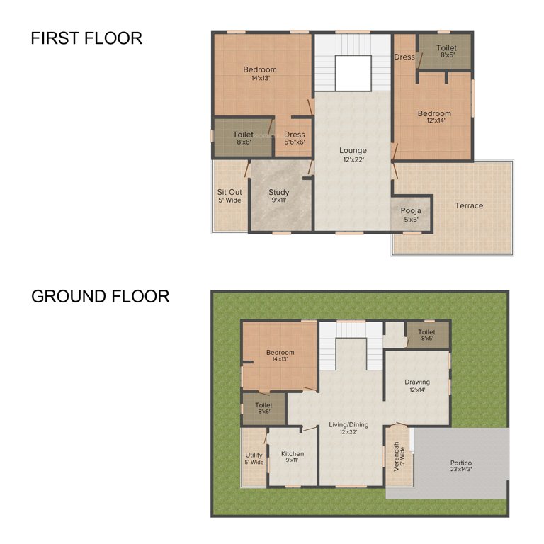 Aakruthi Shantiniketan (3BHK+4T (2,980 sq ft)   Study Room 2980 sq ft)