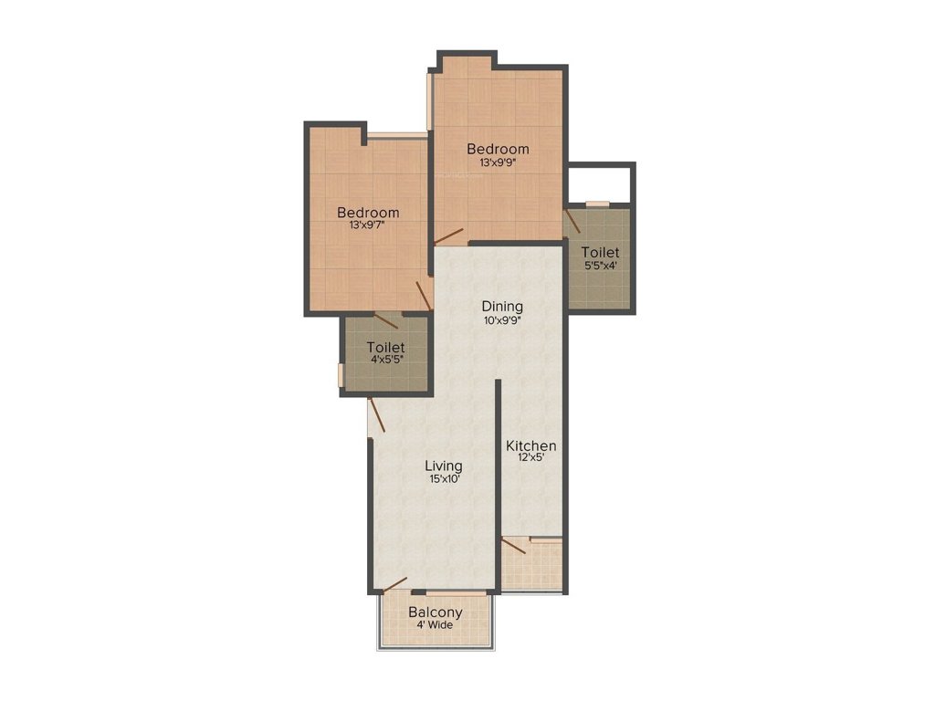 Deoasis Silver Arch (2BHK+2T (1,100 sq ft) 1100 sq ft)