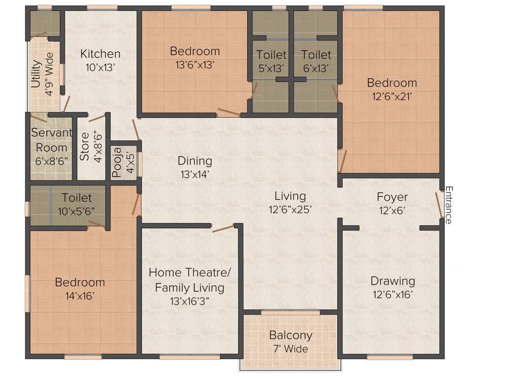 Vamsiram Jyothi Anri (3BHK+3T (3,125 sq ft) + Pooja Room 3125 sq ft)