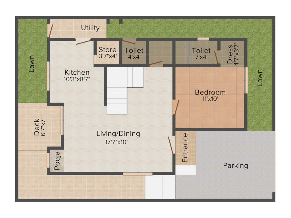 Oorjita Grand Vie II (3BHK+3T (1,599 sq ft) 1599 sq ft)