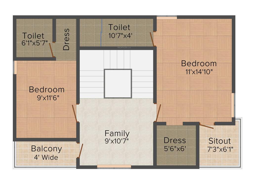 Oorjita Grand Vie II (3BHK+3T (1,599 sq ft) 1599 sq ft)