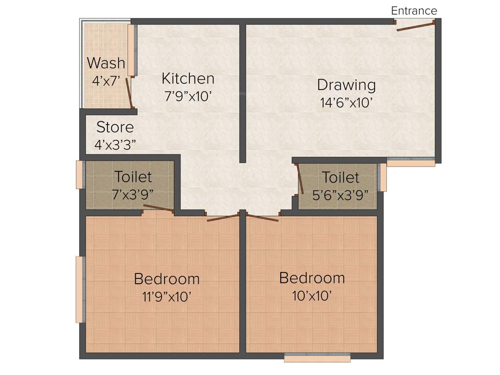 Shree Riddhi Sanidhya Green (2BHK+2T (882 sq ft) 882 sq ft)
