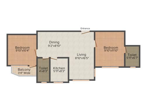 Vishnu Mahamaya (2BHK+2T (918 sq ft) 918 sq ft)