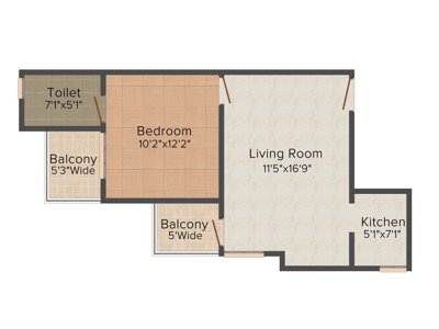 Tulsi Aura (1BHK+1T (635 sq ft) 635 sq ft) Tulsi Aura (1BHK+1T (635 sq ft) 635 sq ft)