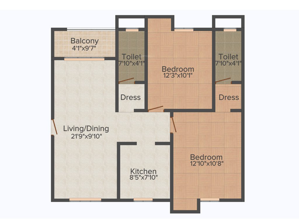 Arya Manor (2BHK+2T (1,161 sq ft) 1161 sq ft)