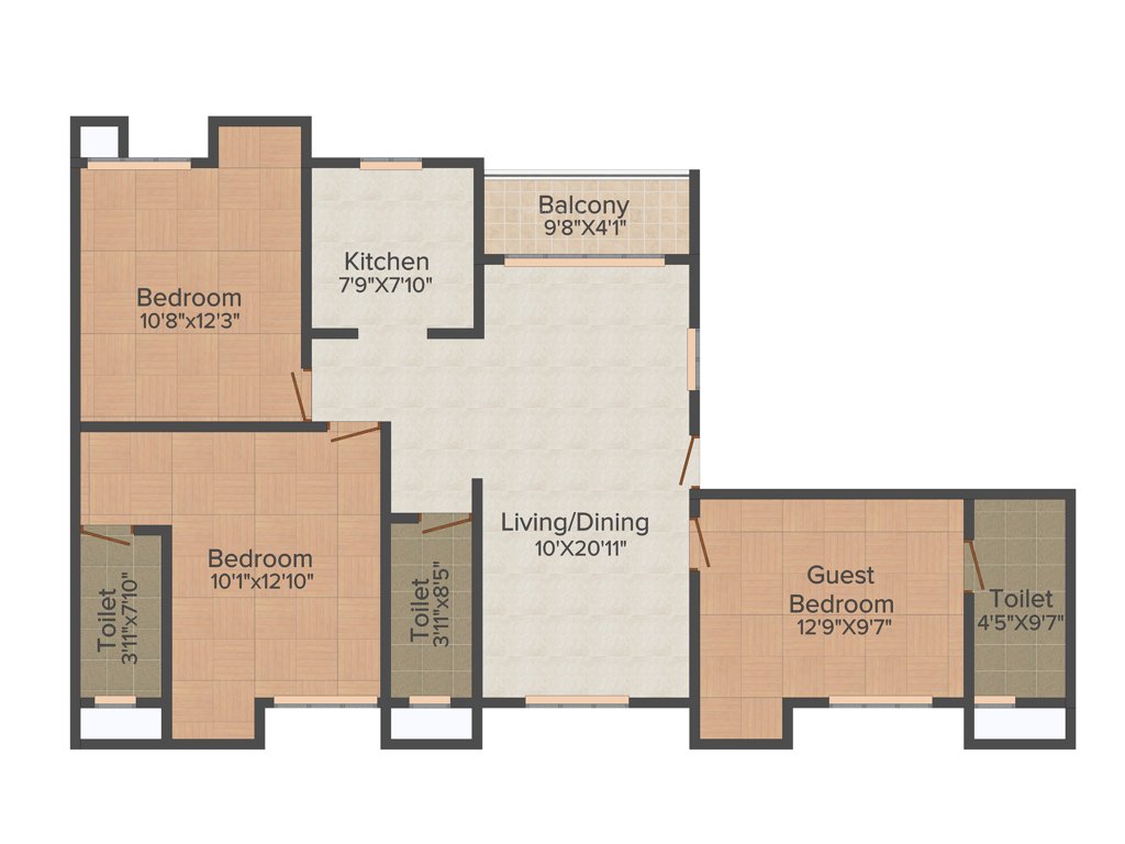 Arya Manor (3BHK+3T (1,426 sq ft) 1426 sq ft)