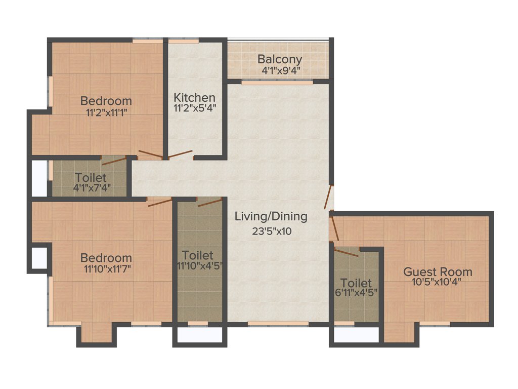 Arya Manor (3BHK+3T (1,480 sq ft) 1480 sq ft)