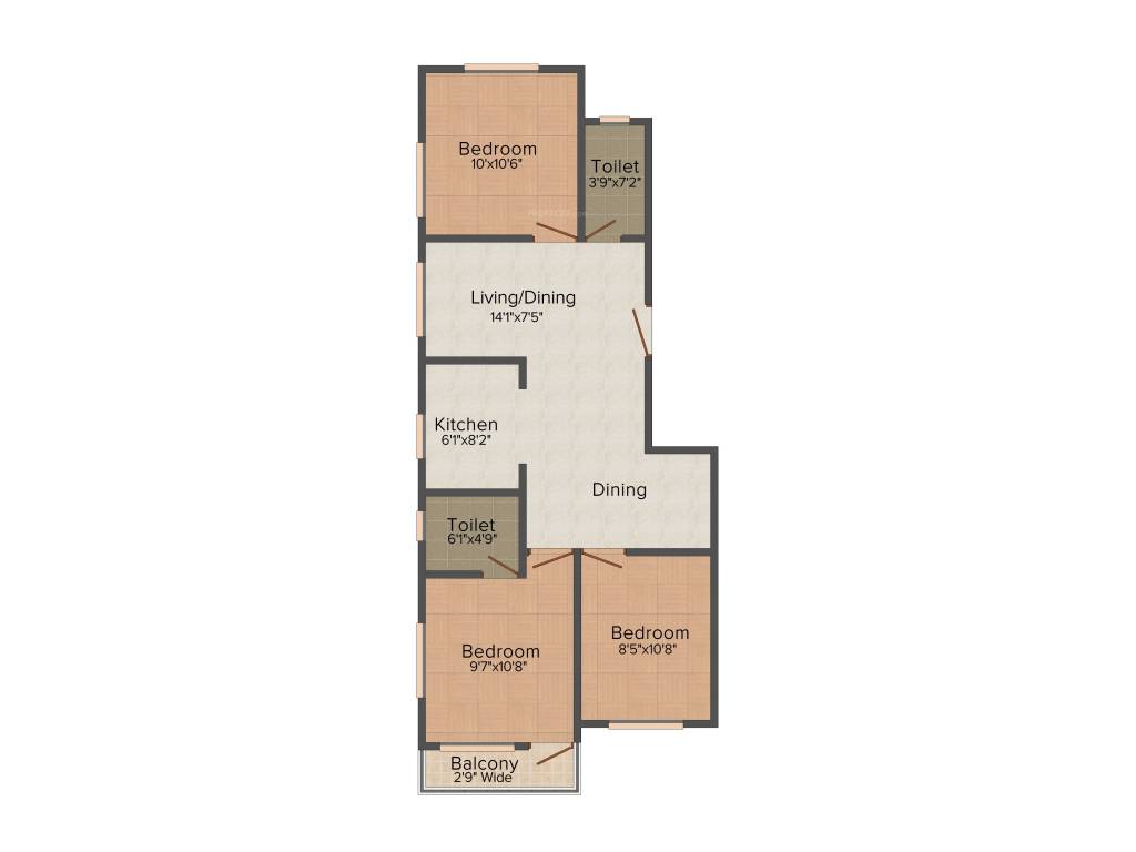 Trans Enclave (3BHK+2T (1,070 sq ft) 1070 sq ft)