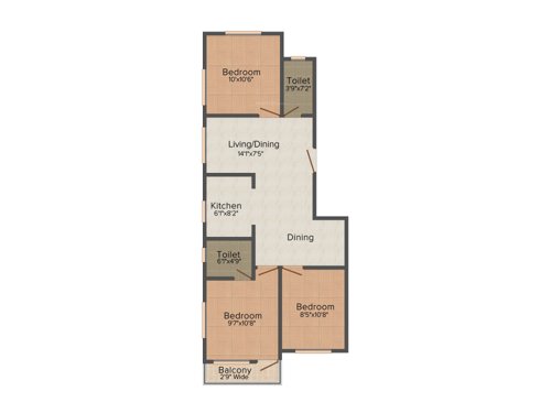 Trans Enclave (3BHK+2T (1,070 sq ft) 1070 sq ft) Trans Enclave (3BHK+2T (1,070 sq ft) 1070 sq ft)