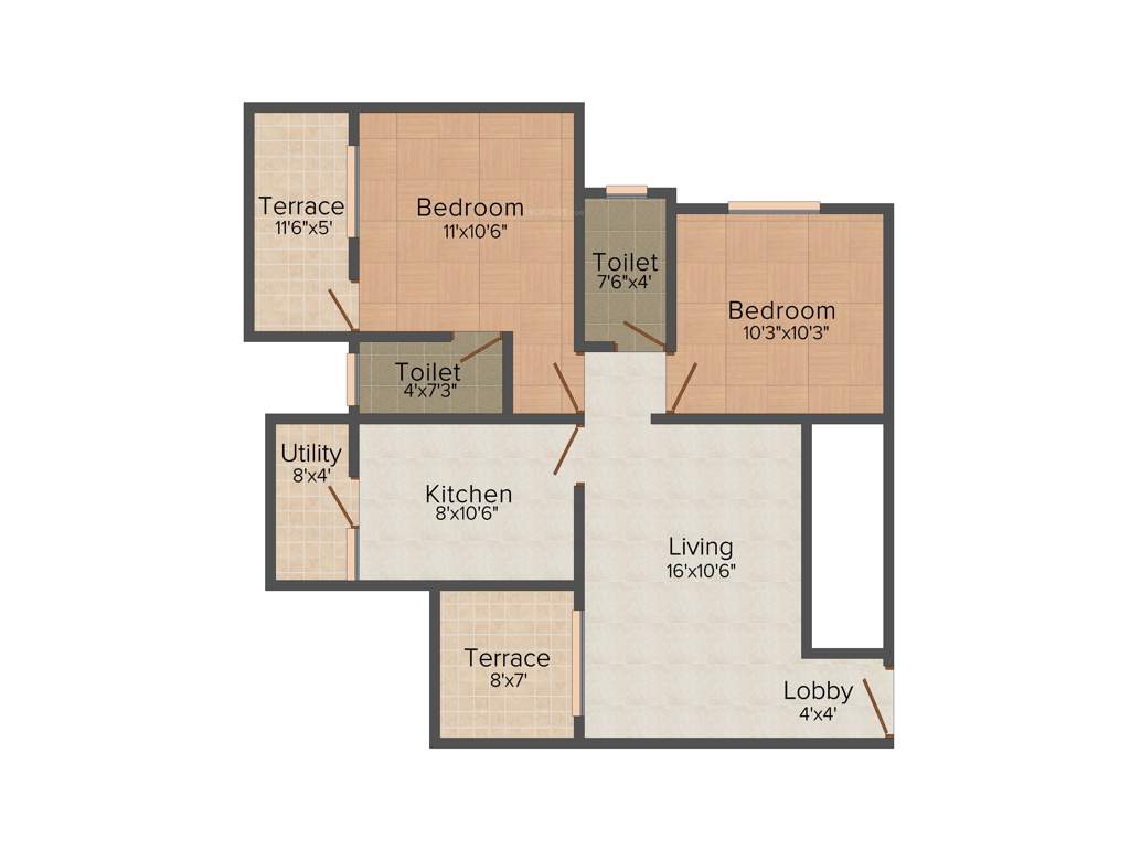 Bhondve Empire (2BHK+2T (889 sq ft) 889 sq ft)