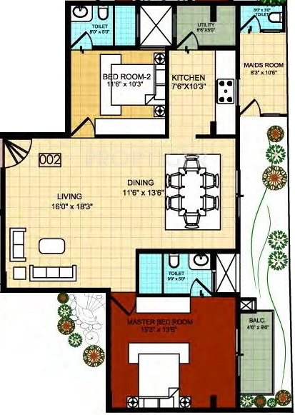 Zaffars Sterling Finsbury Park (2BHK+2T (1,600 sq ft)   Servant Room 1600 sq ft)
