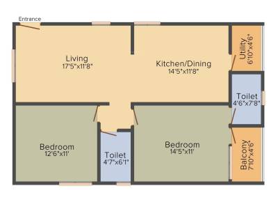 NR White Meadows (2BHK+2T (1,145 sq ft) 1145 sq ft)