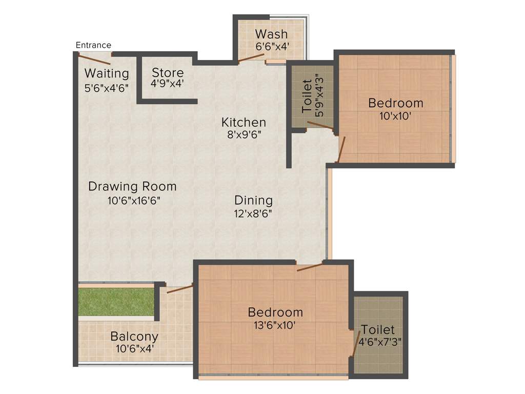 Shree Rang Shree Rang Oasis (2BHK+2T (1,305 sq ft) 1305 sq ft)