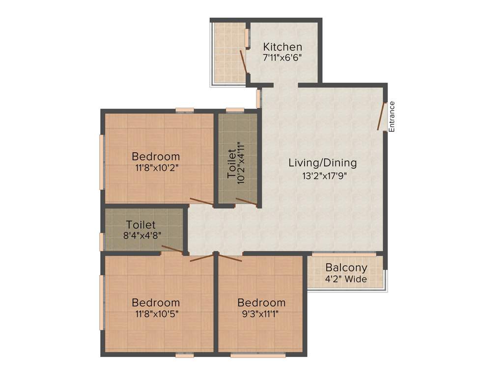 Pasari Taalchaya (3BHK+2T (1,240 sq ft) 1240 sq ft)