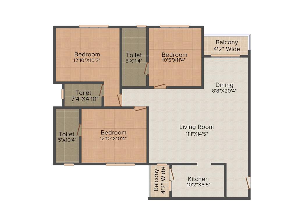Pasari Taalchaya (3BHK+3T (1,585 sq ft) 1585 sq ft)