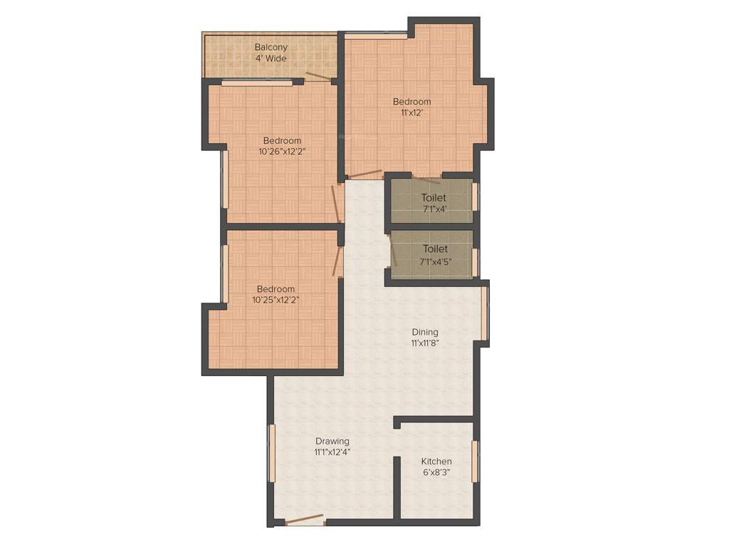 Jai Vinayak Vinayak Pride (3BHK+2T (1,240 sq ft) 1240 sq ft)