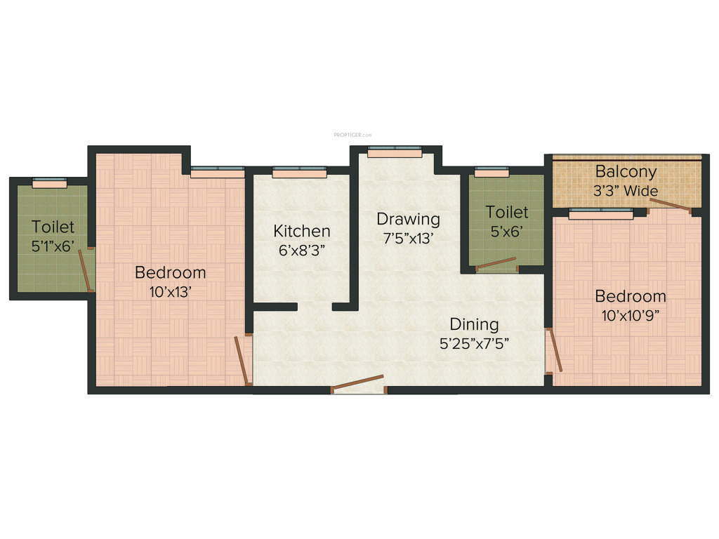 Jai Vinayak Vinayak Pride (2BHK+2T (852 sq ft) 852 sq ft)