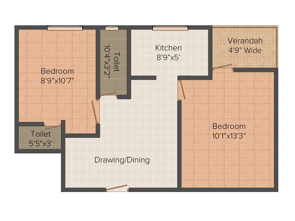 Ascon Shree Tower VII (2BHK+2T (796 sq ft) 796 sq ft)
