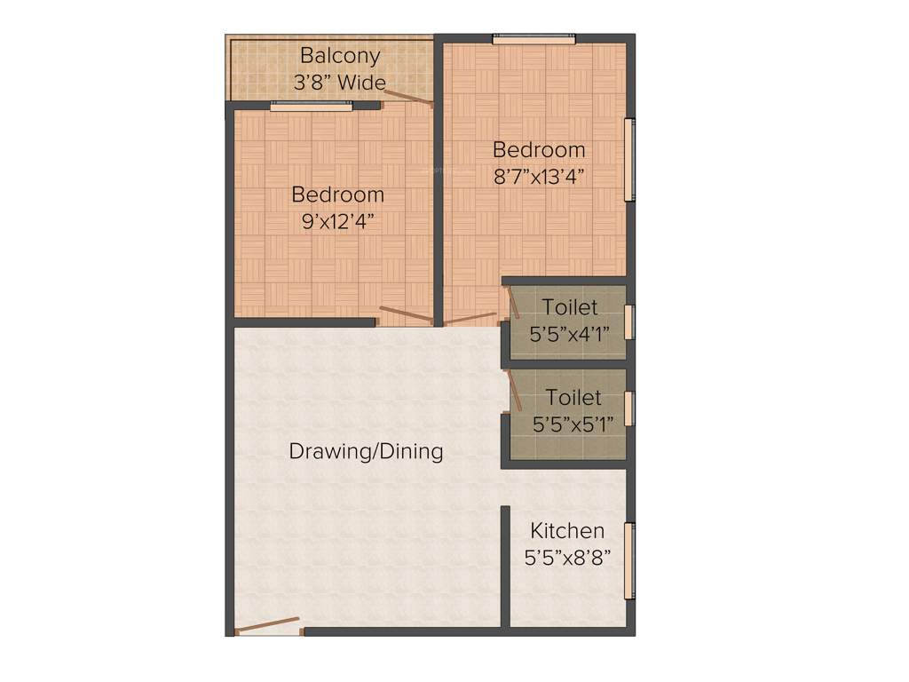 Ascon Shree Tower VII (2BHK+2T (896 sq ft) 896 sq ft)