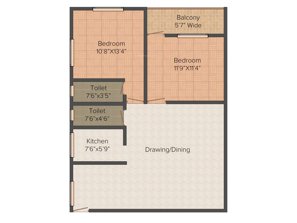 Ascon Shree Tower VII (2BHK+2T (1,266 sq ft) 1266 sq ft)