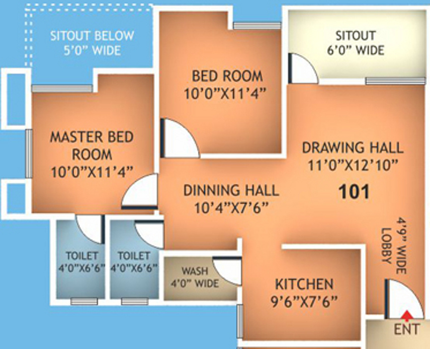 Fakhri Harmony Residency (2BHK+2T (915 sq ft) 915 sq ft)