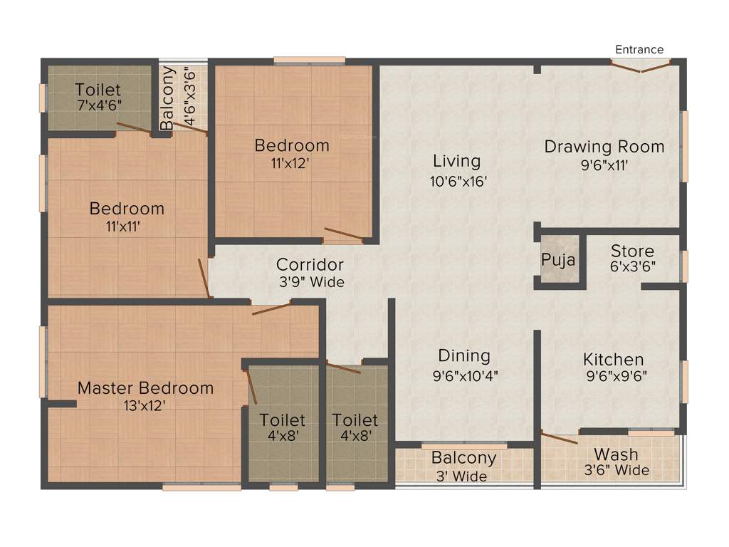 Asvasidh Nest 2 (3BHK+3T (1,725 sq ft) Pooja Room 1725 sq ft)
