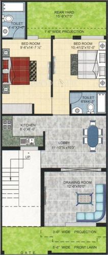 Pushpanjali Kings Street (2BHK+2T (1,100 sq ft) 1100 sq ft)