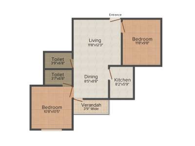 SD Rittika View (2BHK+2T (879 sq ft) 879 sq ft)