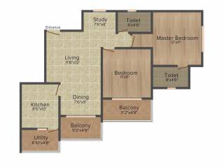 Suvastu Oak Leaf (2BHK+2T (1,146 sq ft) 1146 sq ft)