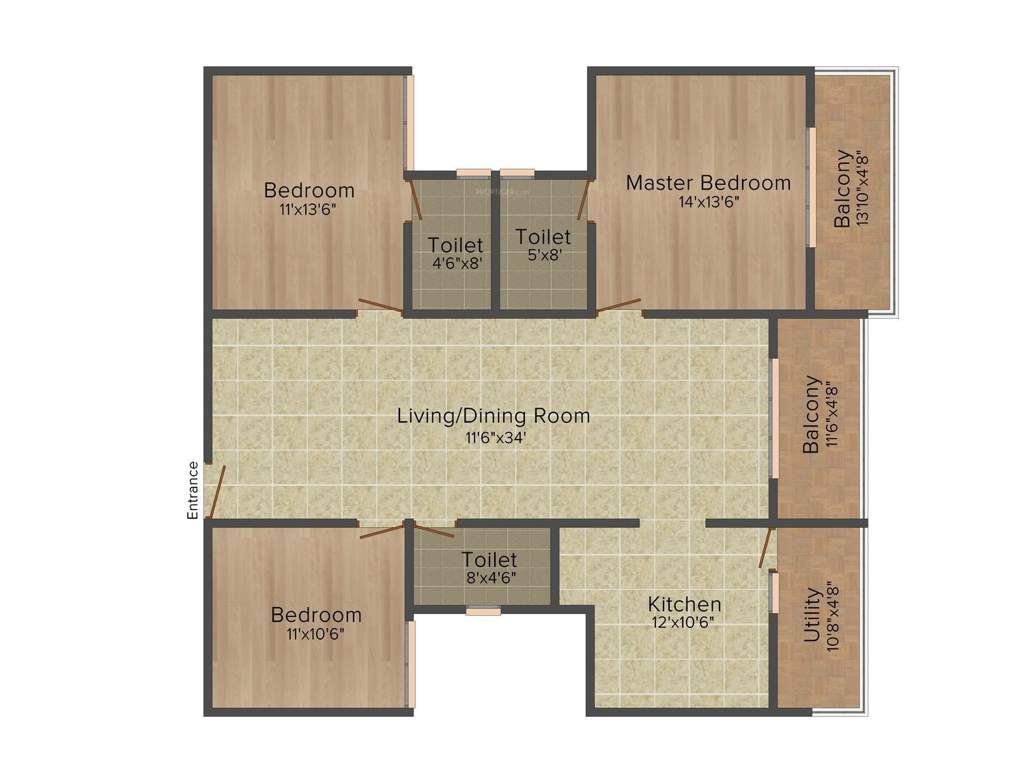 Suvastu Oak Leaf (3BHK+3T (1,717 sq ft) 1717 sq ft)