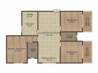 Suvastu Oak Leaf (3BHK+2T (1,376 sq ft) 1376 sq ft)