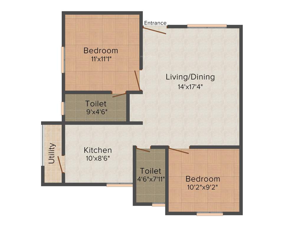 Vijaya KPT Vijaya Harmony (2BHK+2T (865 sq ft) 865 sq ft)