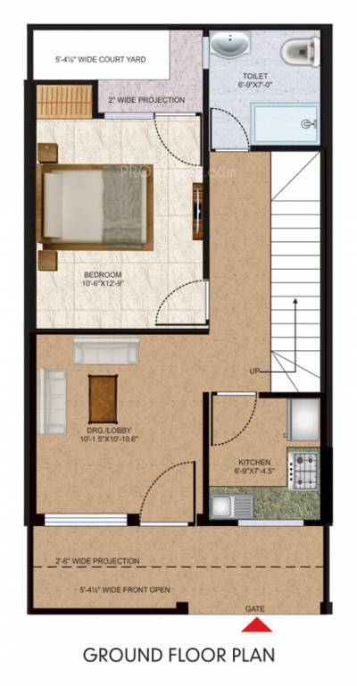 Pushpanjali Clouds Valley (2BHK+2T (907 sq ft) 907 sq ft)